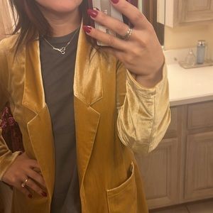 Mustard velvet blazer